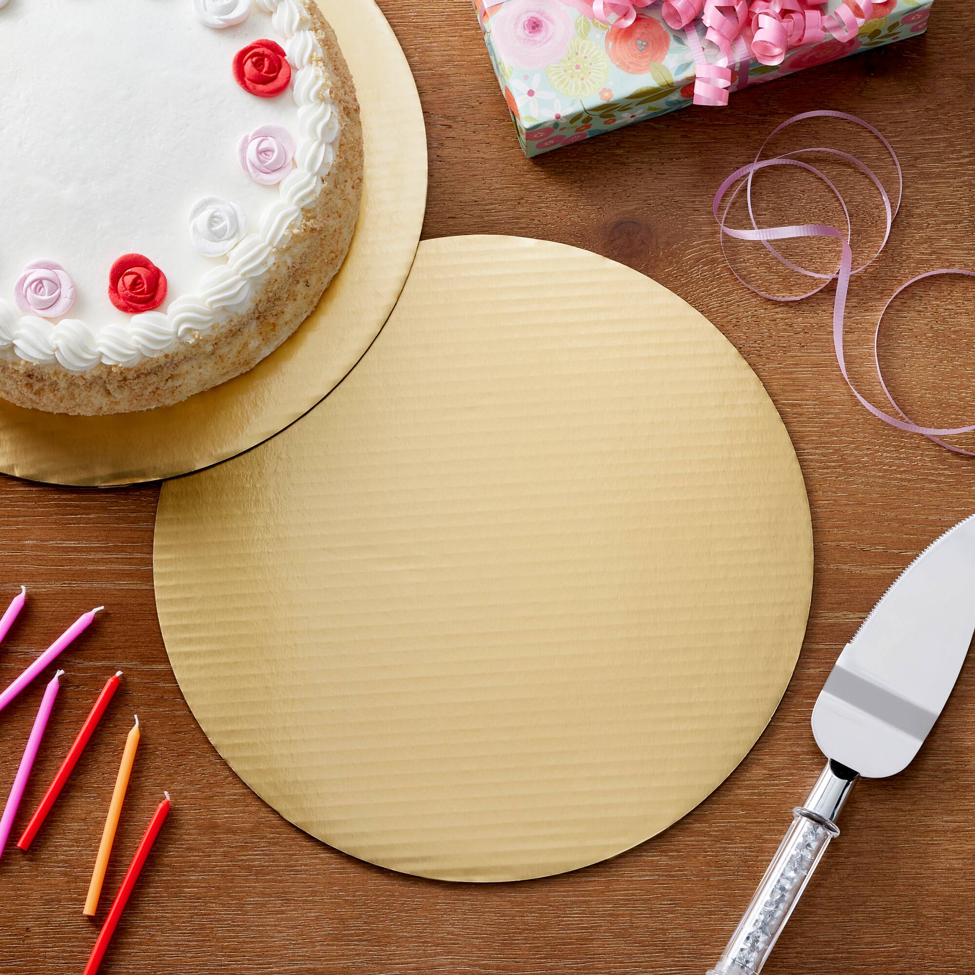 12 Packs: 3 ct. (36 total) 12" Metallic Gold Cake Boards by Makery®